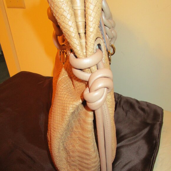 Coach Kristin Tan Python-Embossed Pocket Tote - Picture 6 of 15